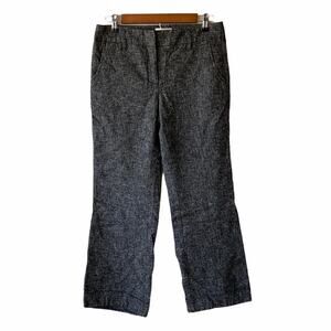 Talbots Petite Women's Jet Black Woven Straight Leg Mid Rise Pants Size 6P